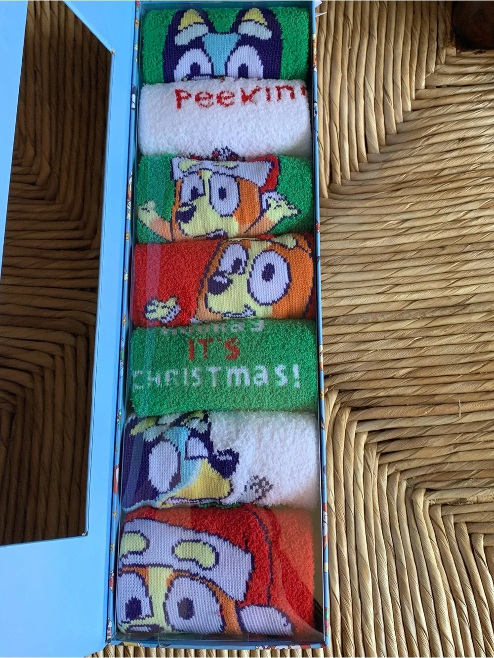 7 days of Cozy women’s Bluey Christmas socks
